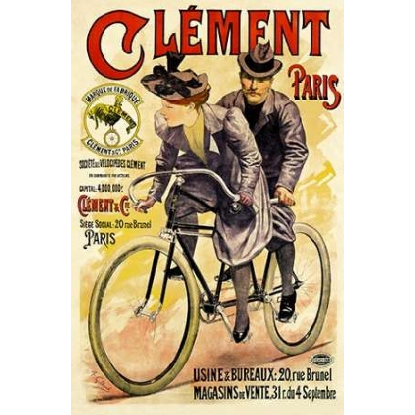 Clement Bicycles Poster Print by A. Gilbert Image 1