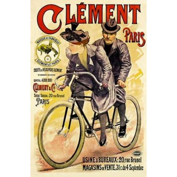 Clement Bicycles Poster Print by A. Gilbert Image 2