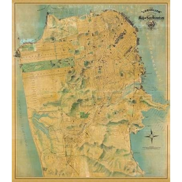 The Chevalier Map of San Francisco Poster Print by August Chevalier Image 2