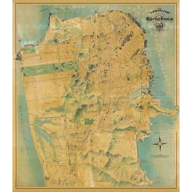 The Chevalier Map of San Francisco Poster Print by August Chevalier Image 1