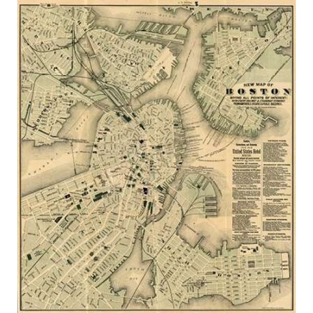 Boston Massachusetts 1884 Poster Print by Tilly Haynes Image 1