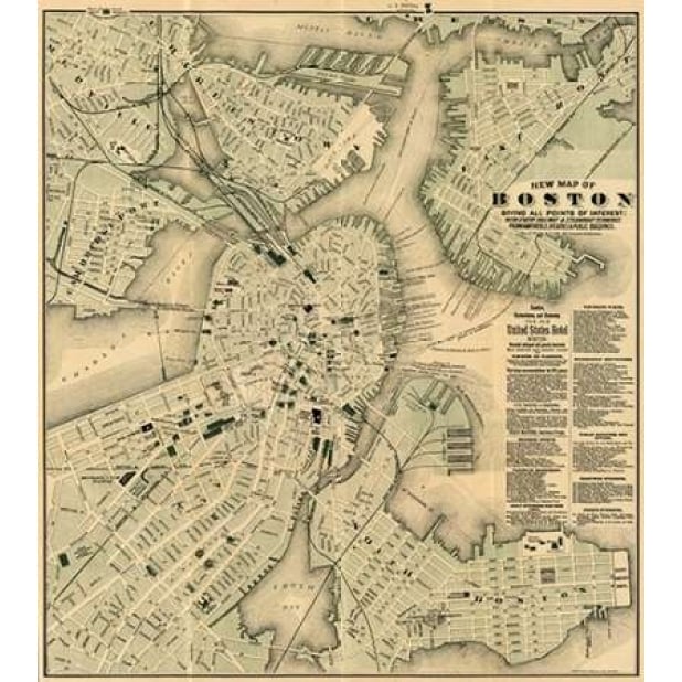 Boston Massachusetts 1884 Poster Print by Tilly Haynes Image 2