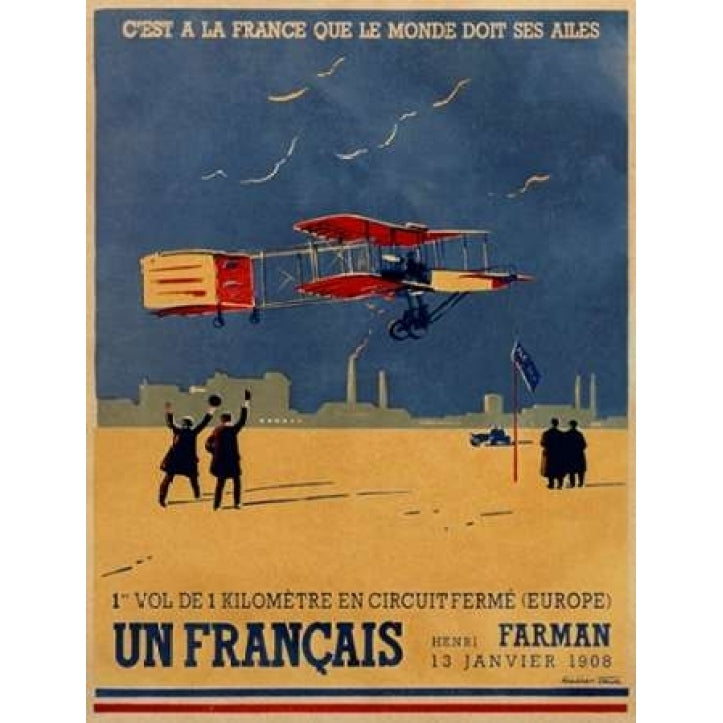 French Aviation: Commemorative Posters 2 of 3 Poster Print by Lucien Cave Image 2