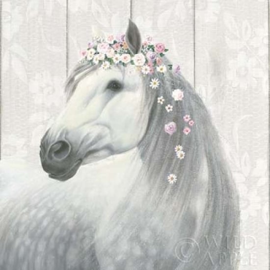 Spirit Stallion II on wood Square Poster Print by James Wiens Image 1