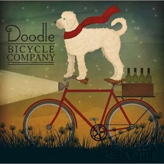 White Doodle on Bike Summer Poster Print by Ryan Fowler Image 1