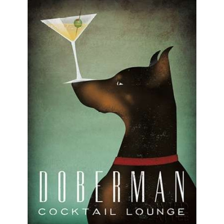 Doberman Martini Poster Print by Ryan Fowler Image 1