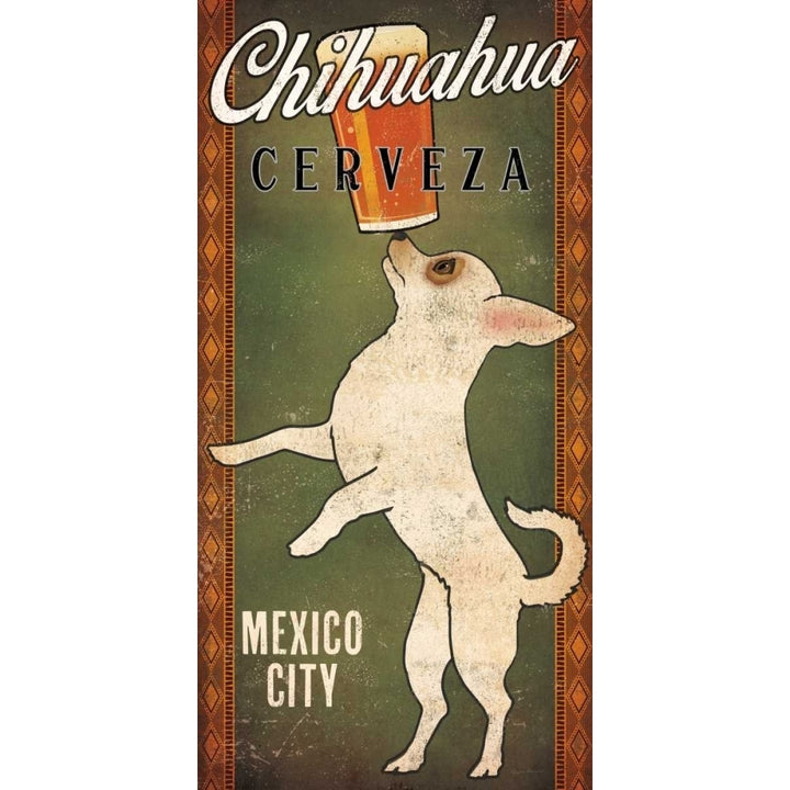 White Chihuahua on Green Poster Print by Ryan Fowler Image 2