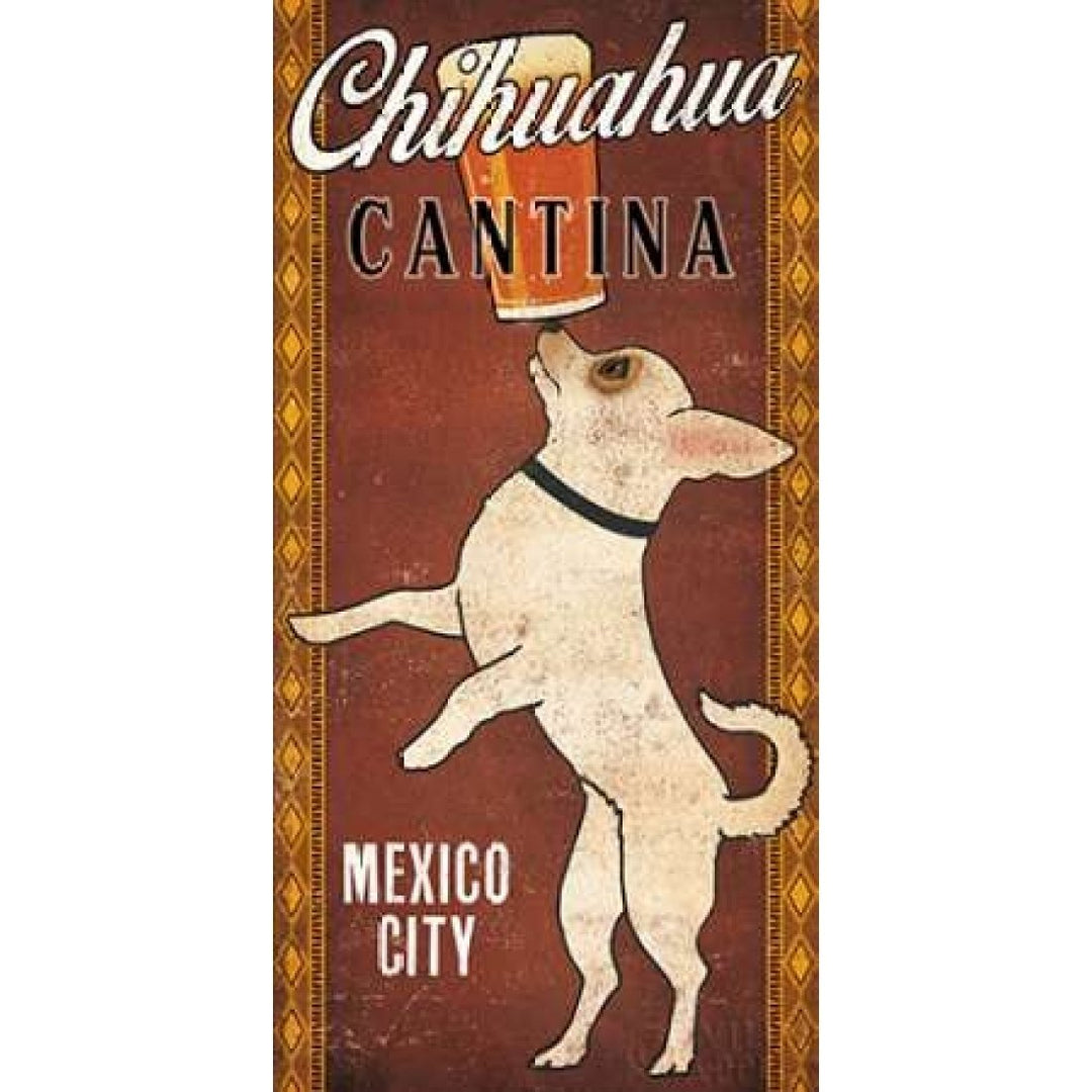 White Chihuahua on Red Poster Print by Ryan Fowler Image 2