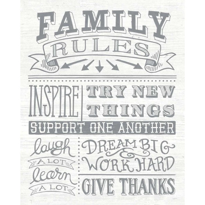 Family Rules II Gray Words Poster Print by Mary Urban Image 1