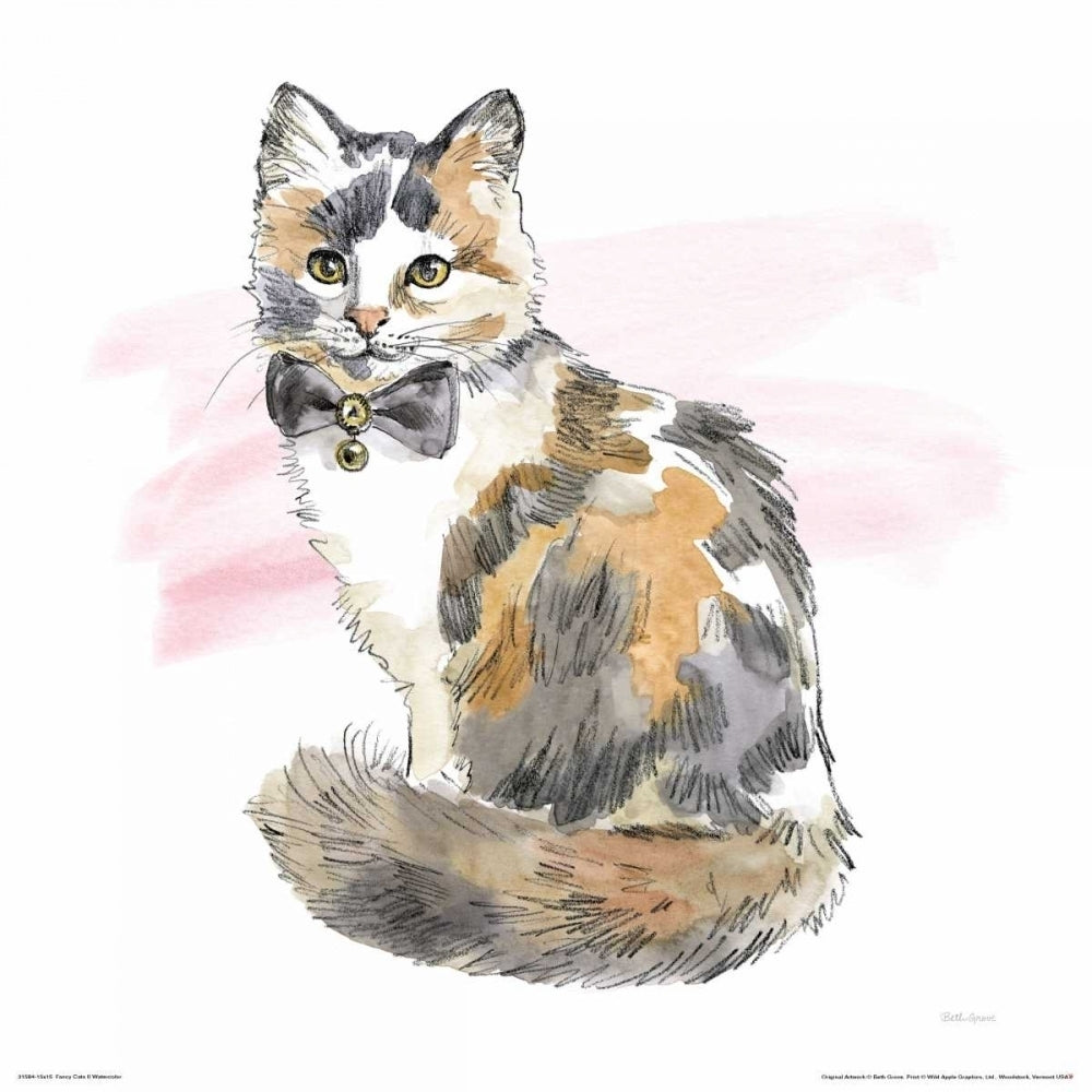 Fancy Cats II Watercolor Poster Print by Beth Grove Image 2