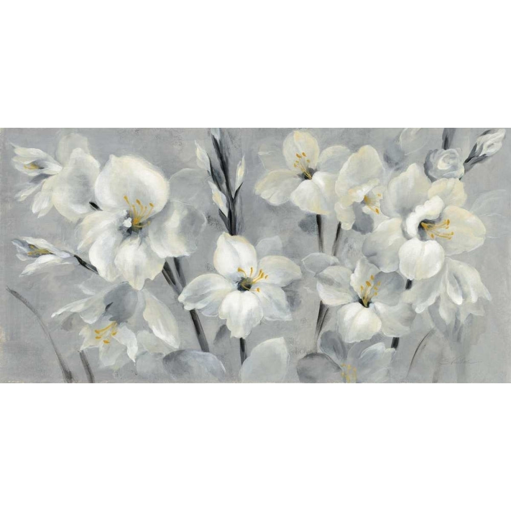 Flowers on Gray Poster Print by Silvia Vassileva Image 1