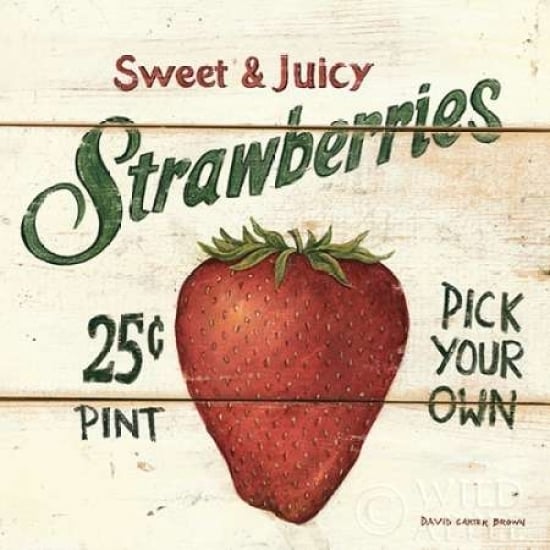 Sweet and Juicy Strawberries Poster Print by David Carter Brown Image 1