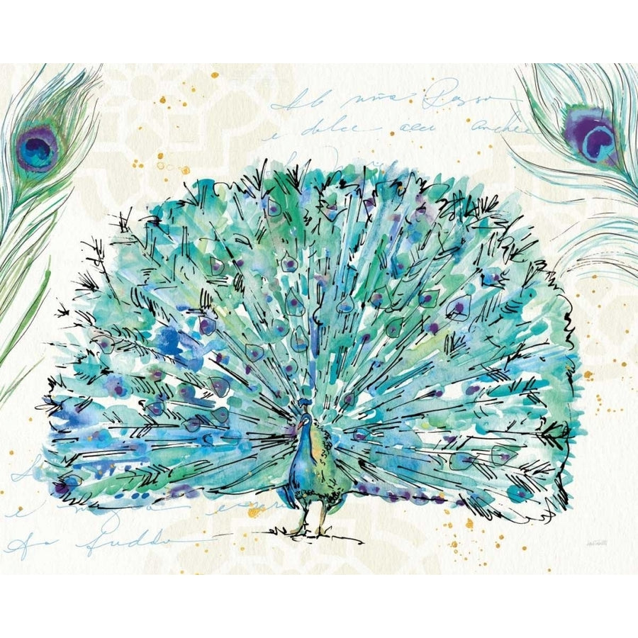 Peacock Garden IX Purple Poster Print by Anne Tavoletti Image 1