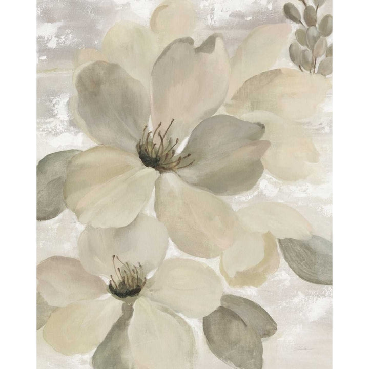 White on White Floral II Crop Neutral Poster Print by Silvia Vassileva Image 1