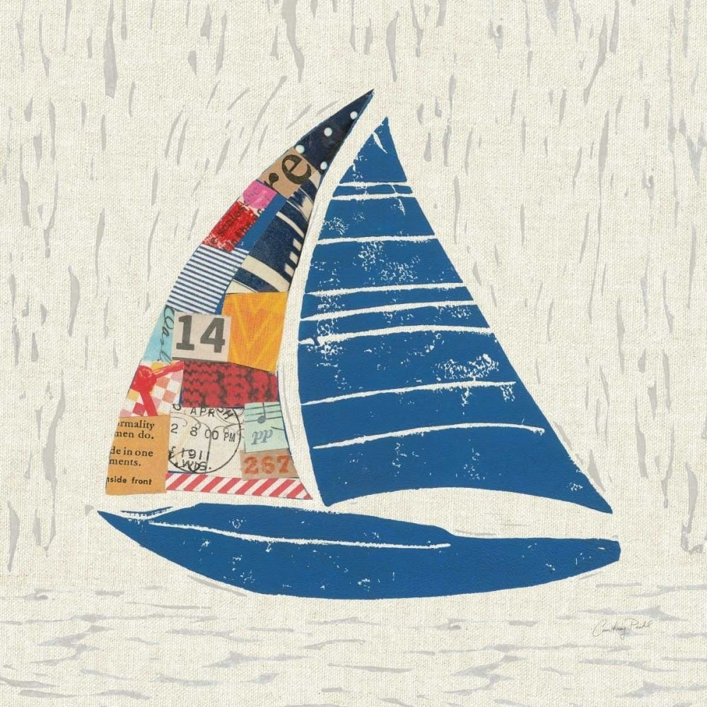 Nautical Collage IV on Linen Poster Print by Courtney Prahl Image 1