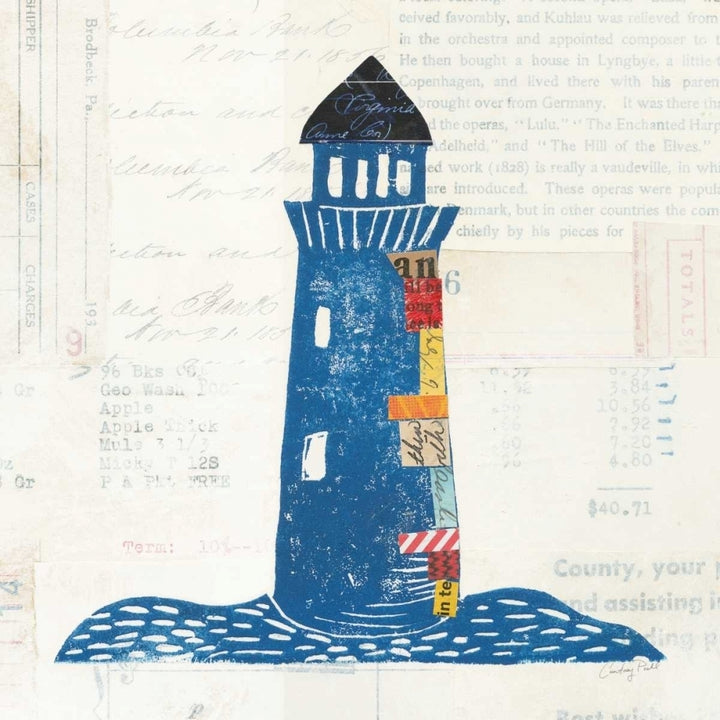 Nautical Collage II on Newsprint Poster Print by Courtney Prahl Image 1