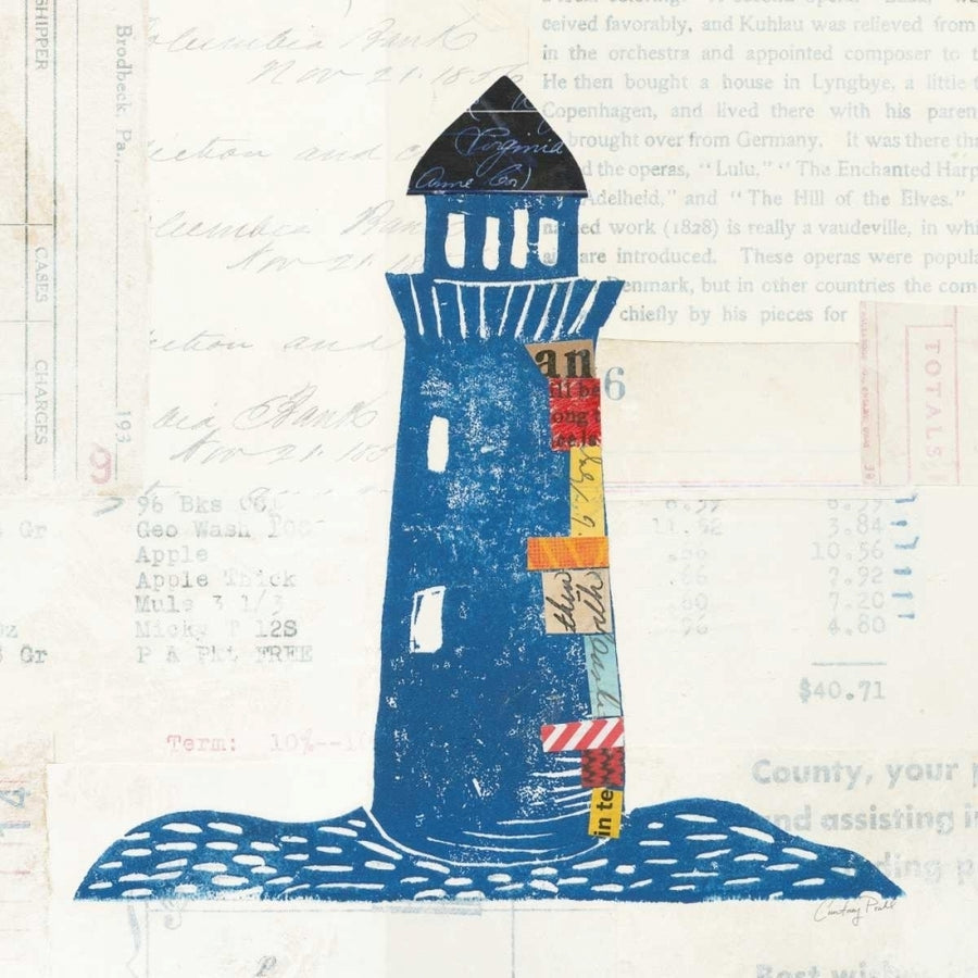 Nautical Collage II on Newsprint Poster Print by Courtney Prahl Image 1