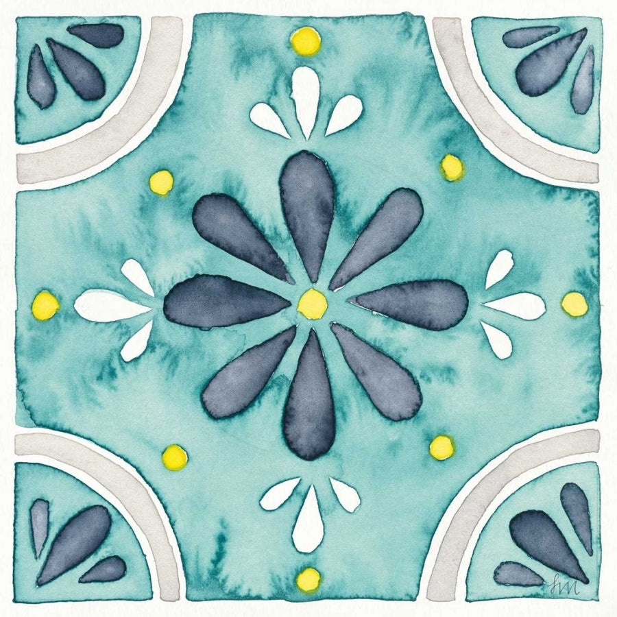 Garden Getaway Tile I Teal Poster Print by Laura Marshall Image 1