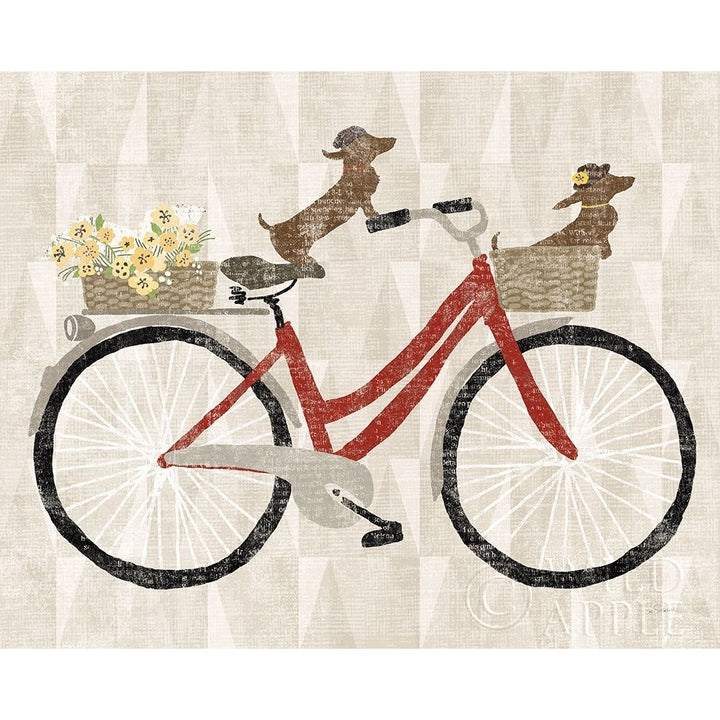 Doxie Ride Ver I Red Bike Poster Print by Sue Schlabach Image 2