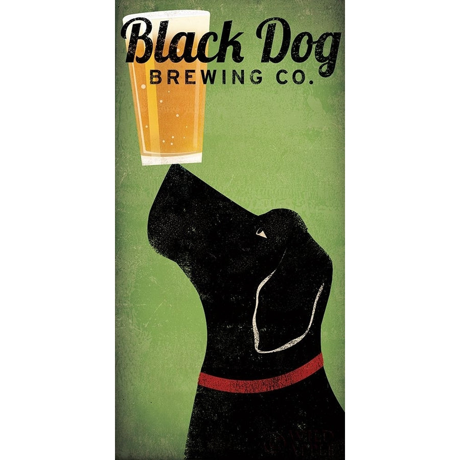 Black Dog Brewing Co on Green Poster Print by Ryan Fowler Image 1