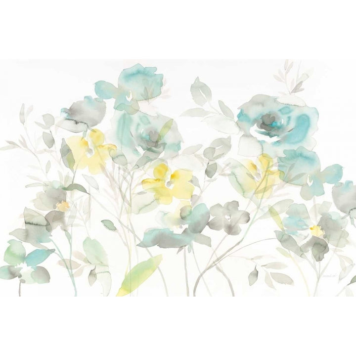 Aqua Roses Shadows Poster Print by Danhui Nai Image 1