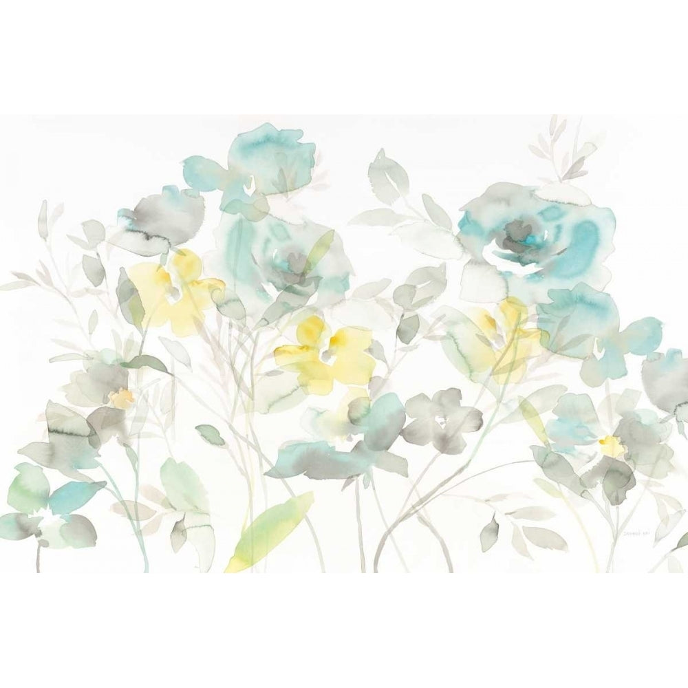 Aqua Roses Shadows Poster Print by Danhui Nai Image 2