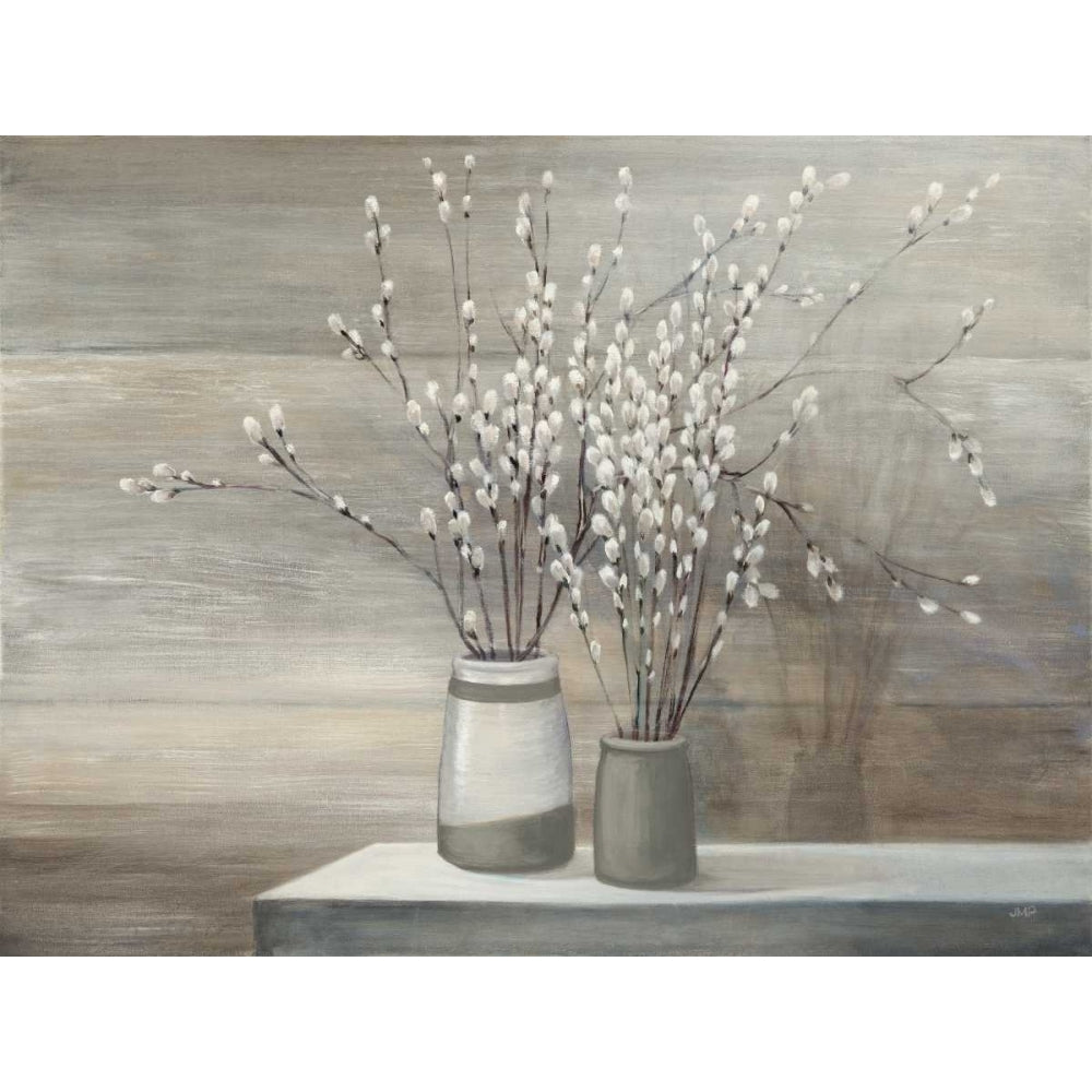 Pussy Willow Still Life Gray Pots Poster Print by Julia Purinton Image 1