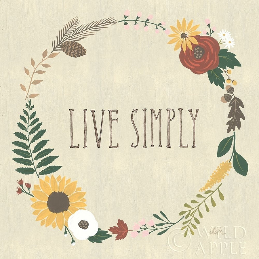 Autumn Garden Live Simply Poster Print by Laura Marshall Image 1