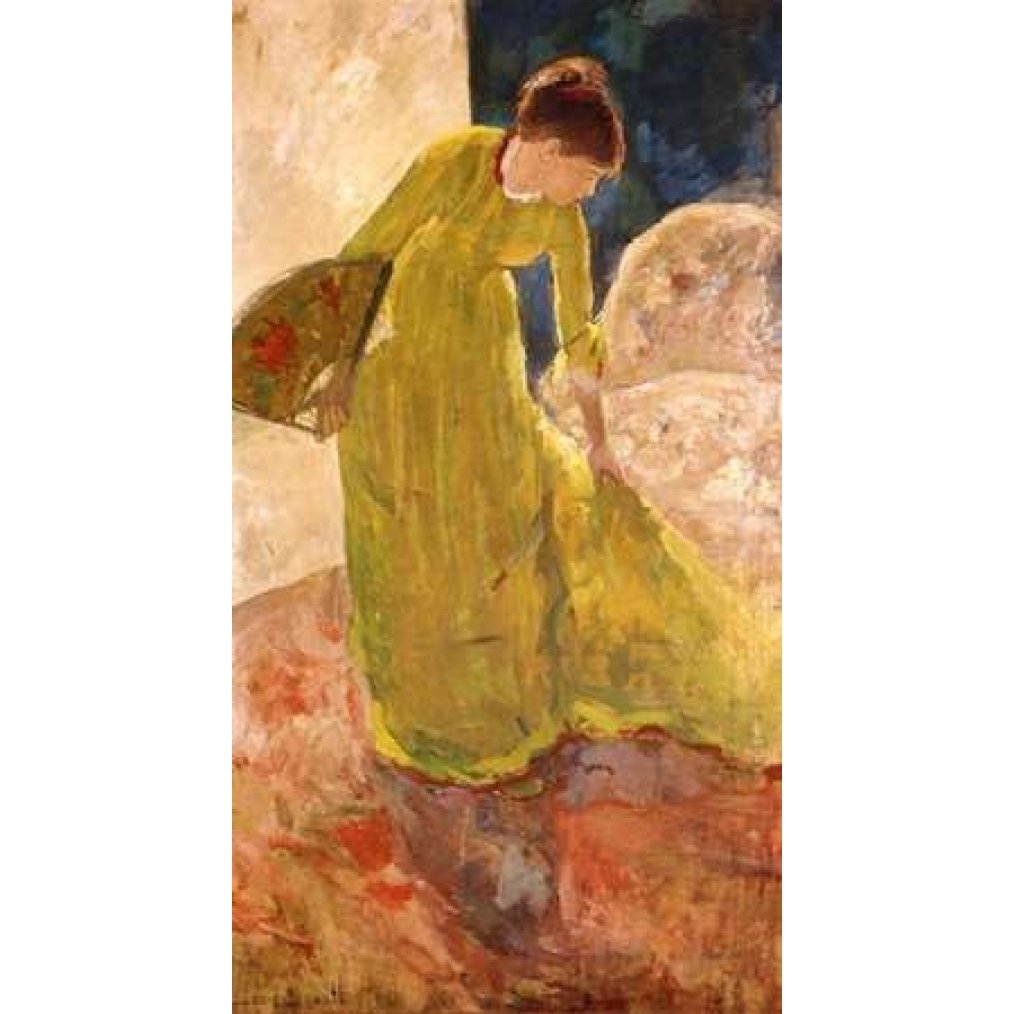 Woman Standing Holding A Fan 1879 Poster Print by Mary Cassatt Image 1