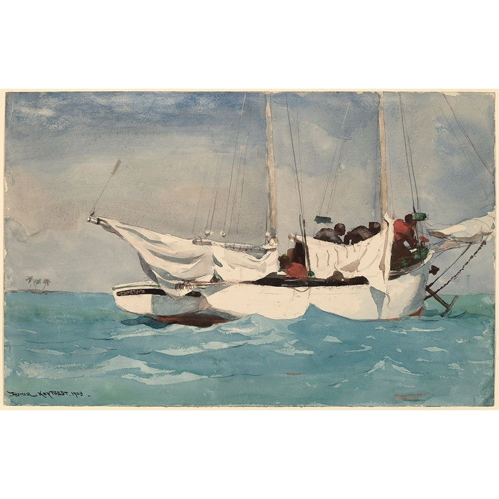 Key West Hauling Anchor Poster Print by Winslow Homer Image 1