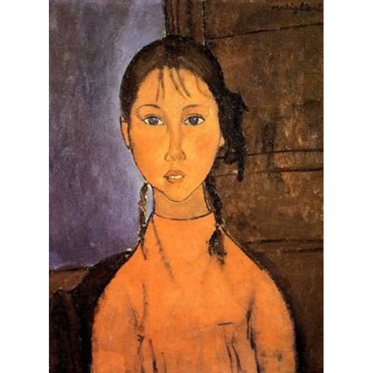 Girl With Braids Poster Print by Amedeo Modigliani Image 1