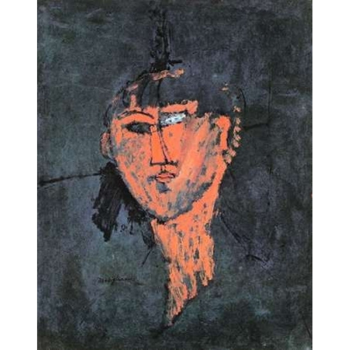 Head Of A Young Woman Poster Print by Amedeo Modigliani Image 1