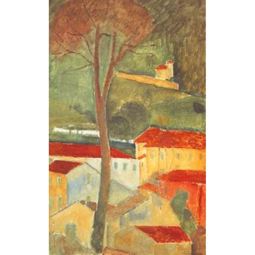 Landscape At Cagnes Poster Print by Amedeo Modigliani Image 1