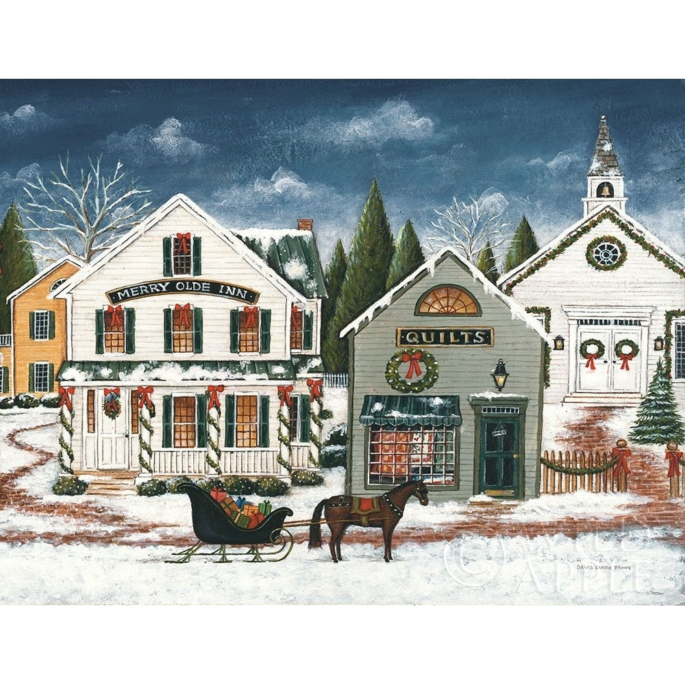 Christmas Village I Dark Crop Poster Print by David Carter Brown Image 1