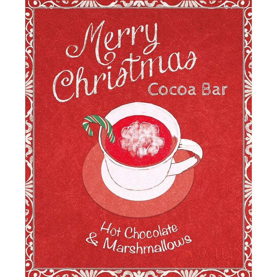 Chalkboard Christmas Signs Iv On Red Poster Print by Beth Grove Image 1