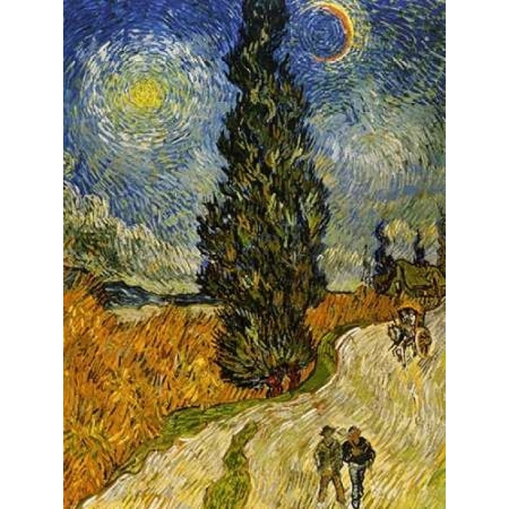 Road Cypress And Star Poster Print by Vincent Van Gogh Image 2