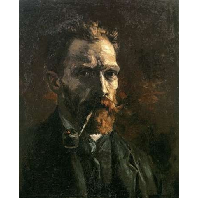 Self Portrait With Pipe Poster Print by Vincent Van Gogh Image 1