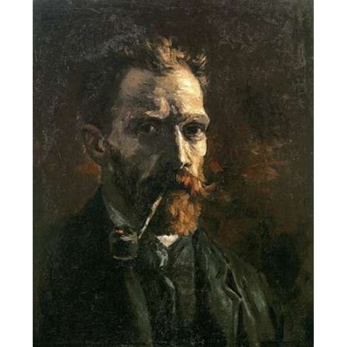 Self Portrait With Pipe Poster Print by Vincent Van Gogh Image 1