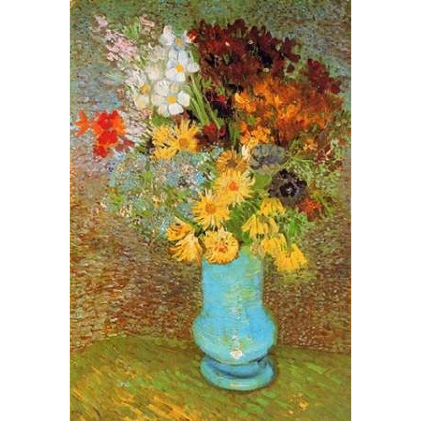 Vase Daisies And Anemones Poster Print by Vincent Van Gogh Image 2