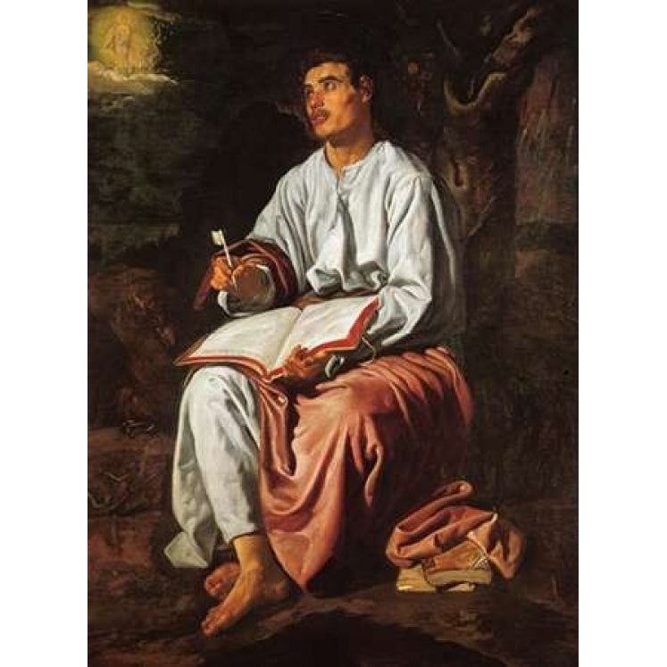 Saint John The Evangelist On The Island Of Patmos Poster Print by Diego Velazquez Image 1