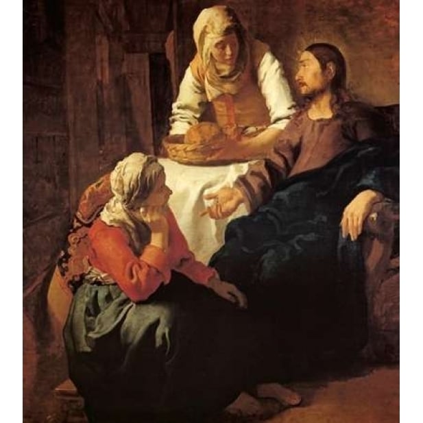 Christ In The House Of Mary And Martha Poster Print by Johannes Vermeer Image 1