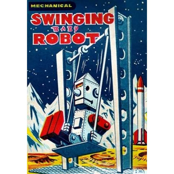 Swinging Baby Robot Poster Print by Retrobot Image 1