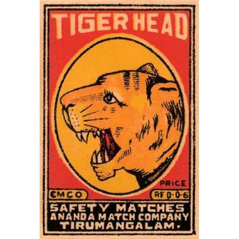 Tiger Head Safety Matches Poster Print by Phillumenart Image 1