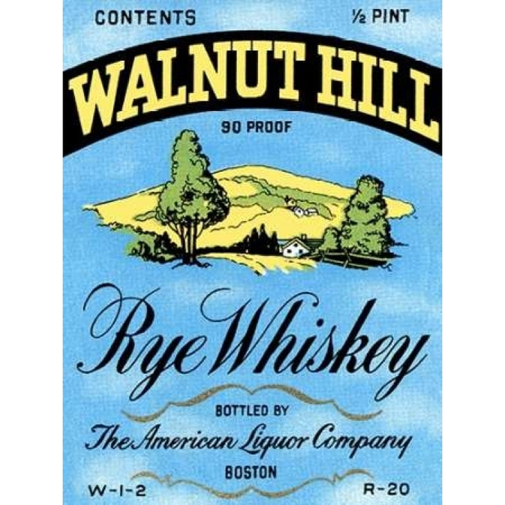 Walnut Hill Rye Whiskey Poster Print by Vintage Booze Labels Image 1