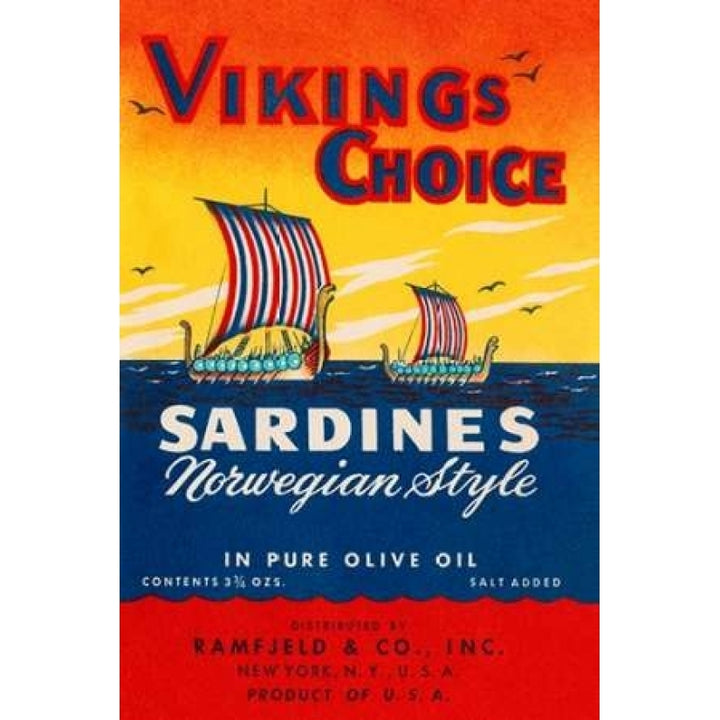 Vikings Choise Sardines Poster Print by Retrolabel Image 1