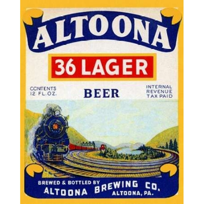 Altoona 36 Lager Beer Poster Print by Vintage Booze Labels Image 1