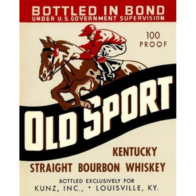 Old Sport Kentucky Straight Bourbon Whiskey Poster Print by Vintage Booze Labels Image 1