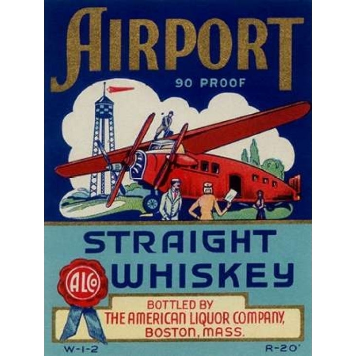 Airport Straight Whiskey Poster Print by Vintage Booze Labels Image 1