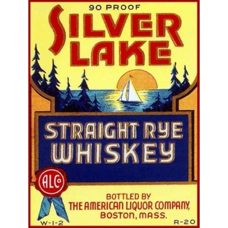 Silver Lake Straight Rye Whiskey Poster Print by Vintage Booze Labels Image 1