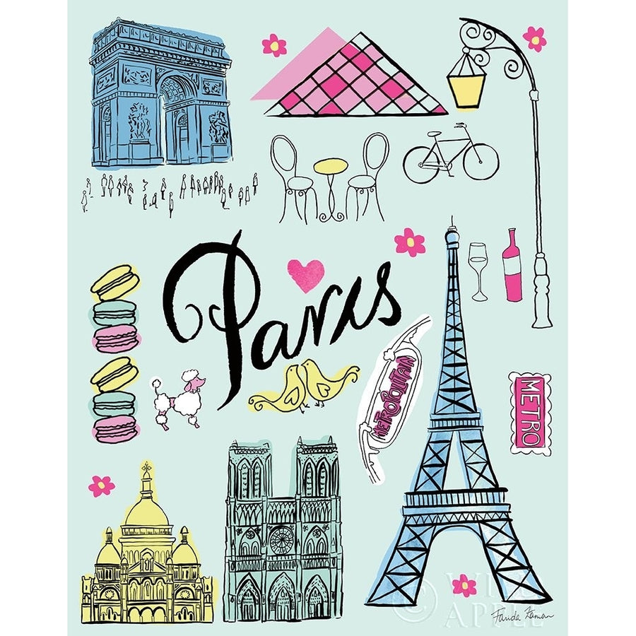 Travel Paris Poster Print by Farida Zaman Image 1